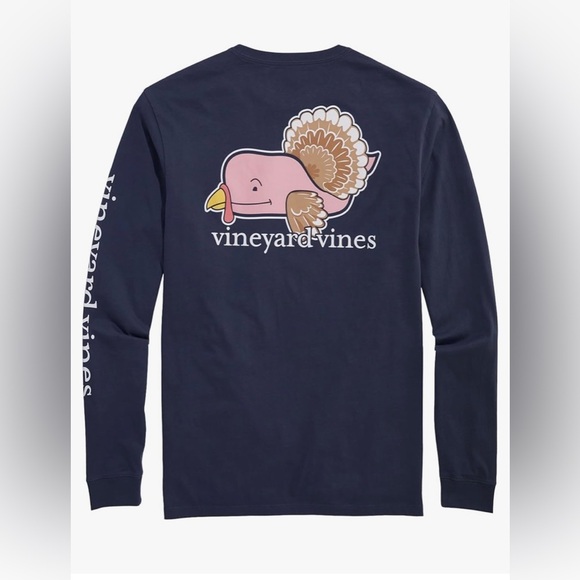 NWOT Vineyard Vines Turkey Whale Logo Graphic Tee t shirt small s thanksgiving - Picture 1 of 8